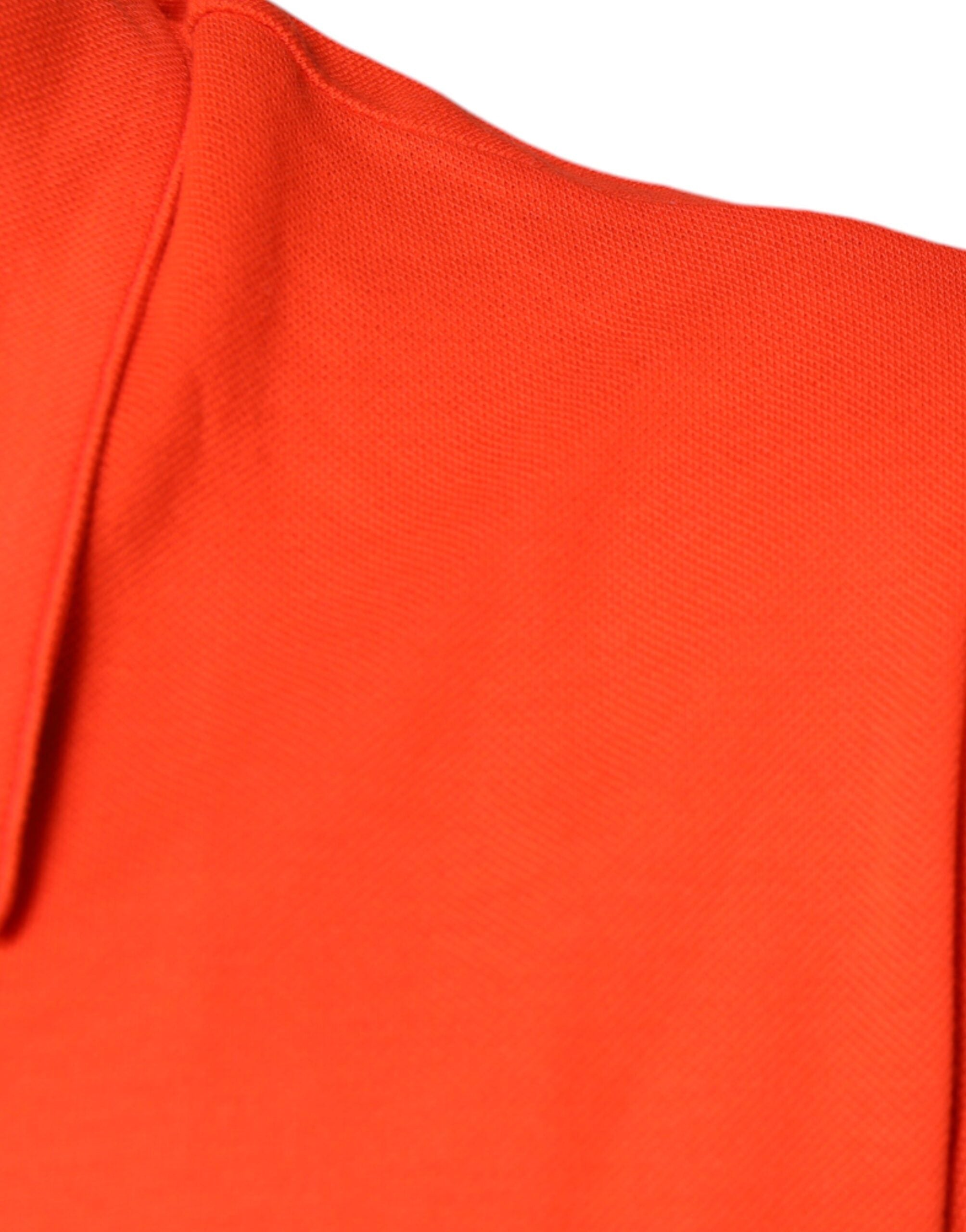 Dolce & Gabbana orange cotton button-front polo shirt